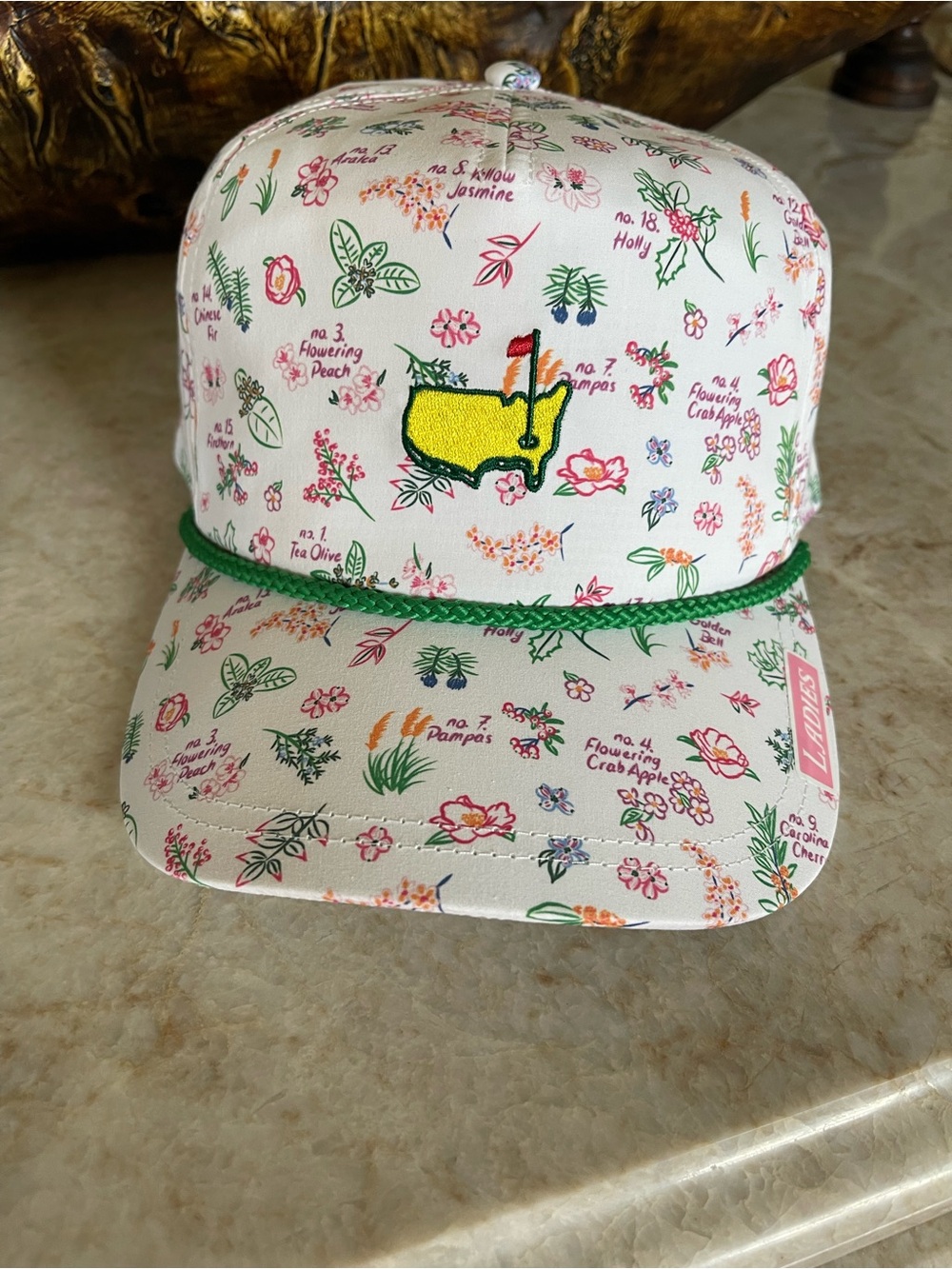 Masters Pink Floral Augusta National Logo Rope Trucker Hat